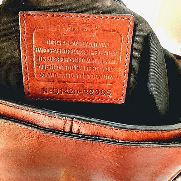 Coach handbag/cross body purse brown leather and snake skin. Silver zippers. - Picture 3 of 7